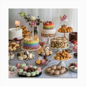 Decadent dessert table 3 Canvas Print