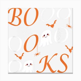 Booooks Ghost Book Reading Teacher Funny Halloween Teacher Canvas Print