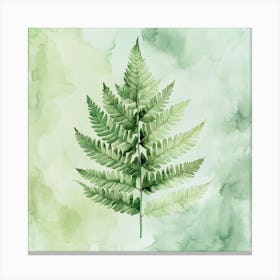 Watercolor Fern Leaf Canvas Print