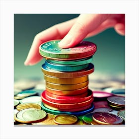 Stack Of Coins Canvas Print