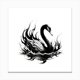 Black Swan Tattoo Canvas Print