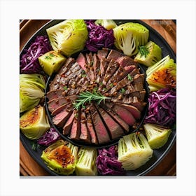Steak With Cabbage Canvas Print