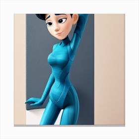 Girl In Blue Canvas Print