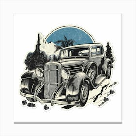 Drawing Of A Classic Sports Car 7 Canvas Print
