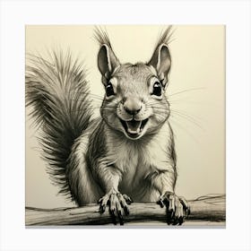 Squirrel Drawing 1 Canvas Print