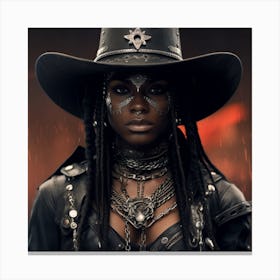 Black Woman In A Hat 1 Canvas Print