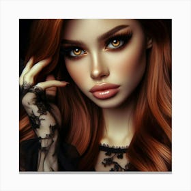 Red Haired Beauty Canvas Print