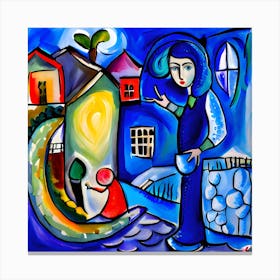 Woman With A Child Canvas Print