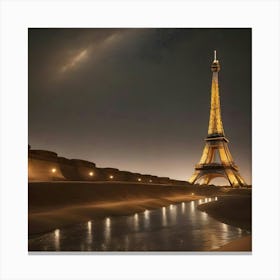 Eiffel Tower At Night Canvas Print