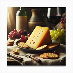 Cheese and fruit Canvas Print