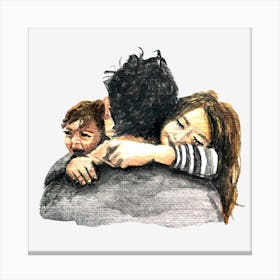 Hugging Family Father's Day Canvas Print