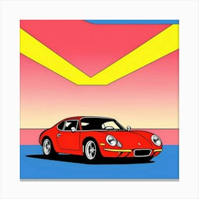 Red Racer in Colorful Pop Art Glory Canvas Print