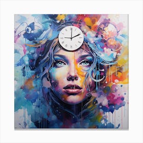 Clock Painting Canvas Print