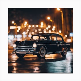 Classic Car At Night 1 Canvas Print