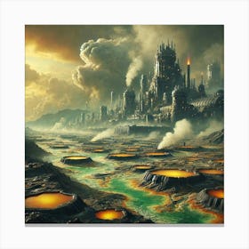 A Dramatic Landscape Of The Venusian Enclave Canvas Print