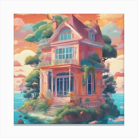 House On The Island Canvas Print