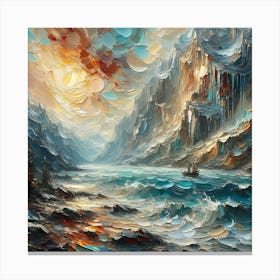 Sunset On The Sea Canvas Print