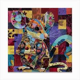 Patchwork Quilted Mouse 1 Canvas Print