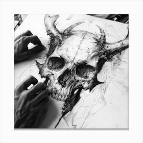 Skull Drawing 4 Canvas Print