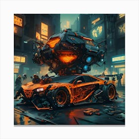 Pumpkin Car (Cyberpunk27) Canvas Print