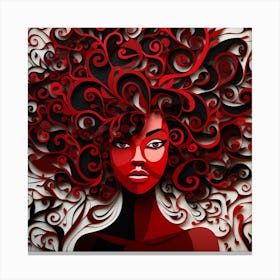Afro Haired Girl Canvas Print
