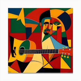 'The Man With The Guitar' Canvas Print