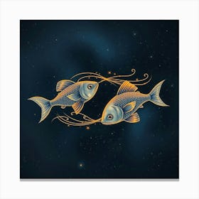 Zodiac Fishes 12 Canvas Print