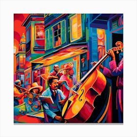 Jazz Musicians On The Street Canvas Print