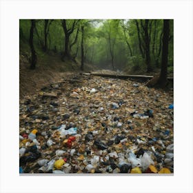 Trash In The Forest 6 Canvas Print