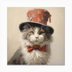 Cat In Top Hat Canvas Print