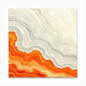 Abstract Orange And White Painting Canvas Print