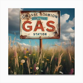 A Old Vintage Gas Station Sign 4 Canvas Print