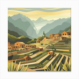 Village In The Mountains 1 Canvas Print