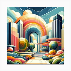 Rainbow City 1 Canvas Print