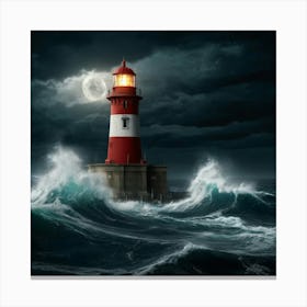 Default Create A Photo Of A Lighthouse In The Middle Of A Terr 3 Canvas Print