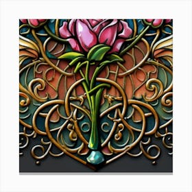 Picture of medieval stained glass windows 7 Canvas Print