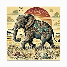 Tattoo Elephant 4 Canvas Print