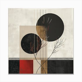 Silhouette Symphony: Minimalist Tree Branches in Modernist Palette Canvas Print