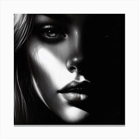 Black And White Portrait 3 Canvas Print