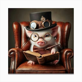 Steampunk Pig Canvas Print