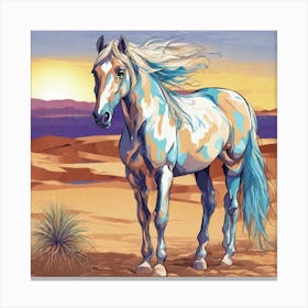 Horse In The Desert Canvas Print