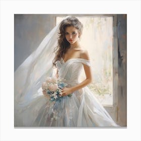 Bride In A Wedding Dress 1 Canvas Print