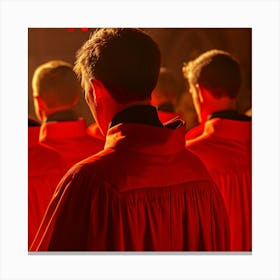 Group Of Men In Red Robes Canvas Print