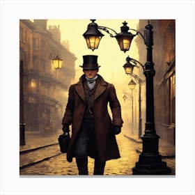 Man Walking Down The Street Canvas Print