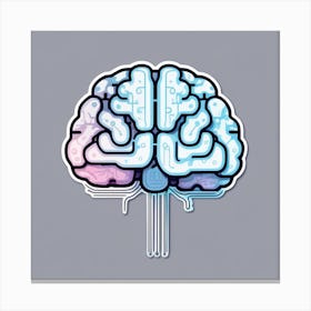 Brain On A Grey Background 2 Canvas Print