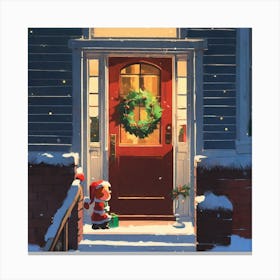 Santa'S Door Canvas Print