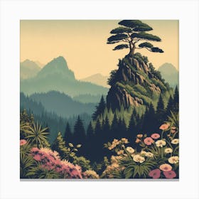 One Tree On The Top Of The Mountain 4 Canvas Print