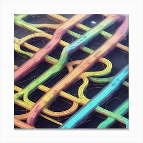 Network Of Colorful Lines Canvas Print