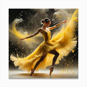 Ballerina In Yellow Dress Canvas Print