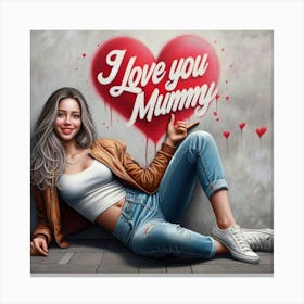 I Love You Mummy 2 Canvas Print